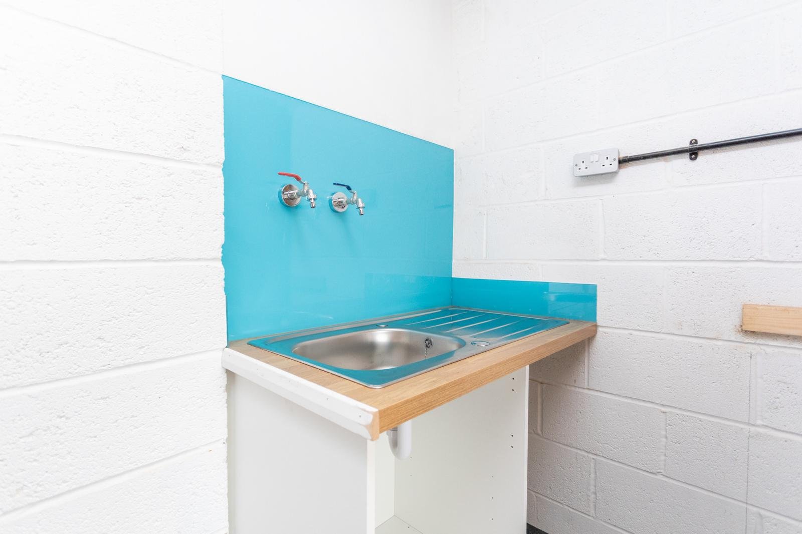 Commercial utility sink install